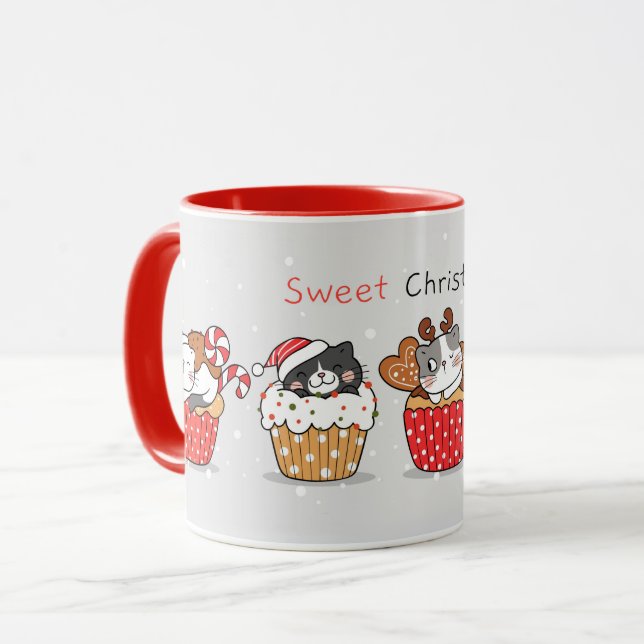 Söt julkattsmugg mugg (Framsida vänster)