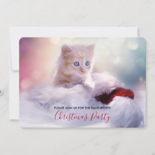 Söt julkittenfestinladning inbjudningar