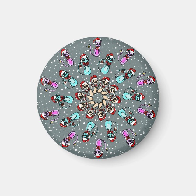 Söt julklapp med cirkelmagnet julklapp magnet (Framsidan)