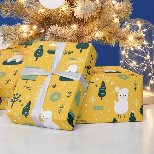 Söt julklapp som omsluter  presentpapper (Helgdagar)