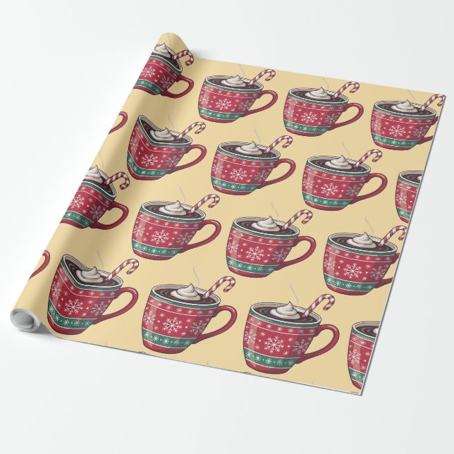 Söt julklappsinslagning presentpapper (Utrullad)
