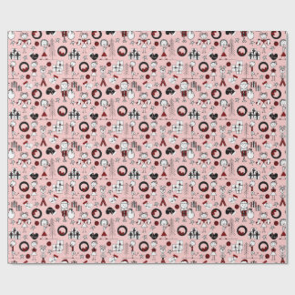 Söt julklappspapper med stickfigurer presentpapper