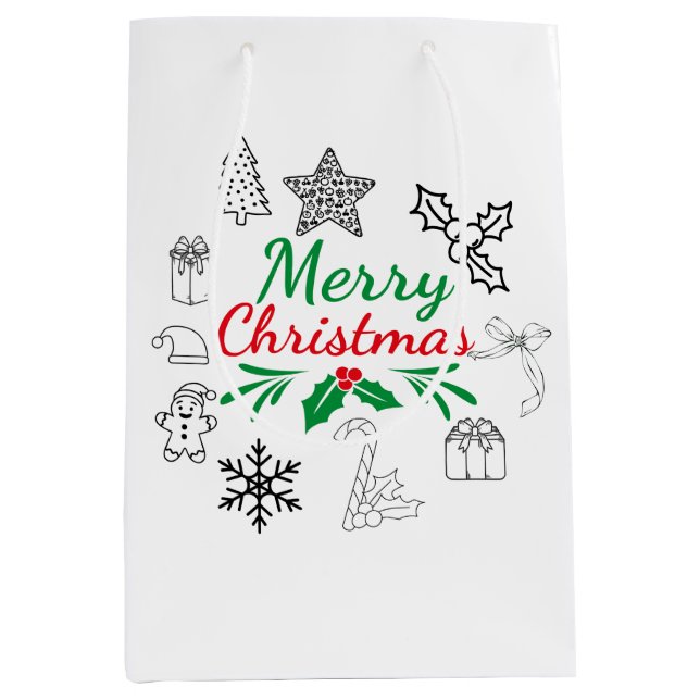 Söt julklappspåse med klotter (Framsidan)