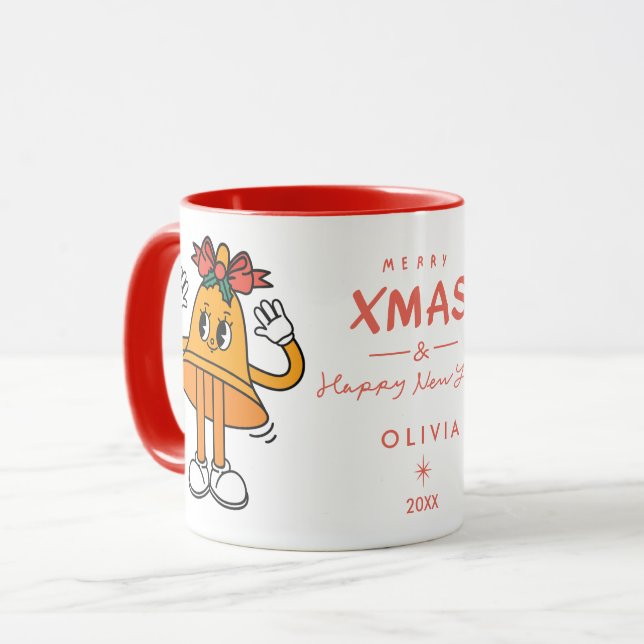 Söt julklocka-mugg | Personlig julpresent  Mugg (Framsida vänster)