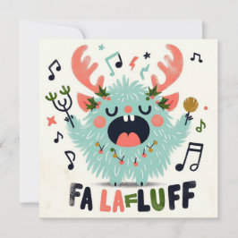 Söt julkörsångare "fa la fluff" julkort