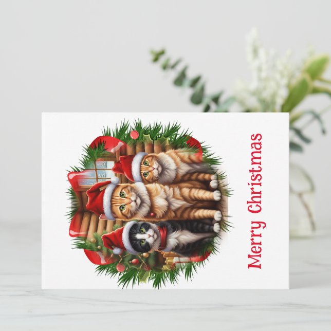 Söt julkort med kattungar (Stående Fram)