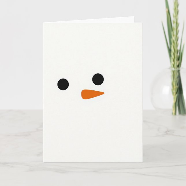 Söt Julkort med Snöman Kort (Framsida)