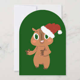 Söt julmas Capybara jultomten Inbjudningar