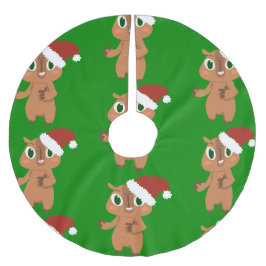 Söt julmas Capybara jultomten Julgransmatta Borstad Polyester