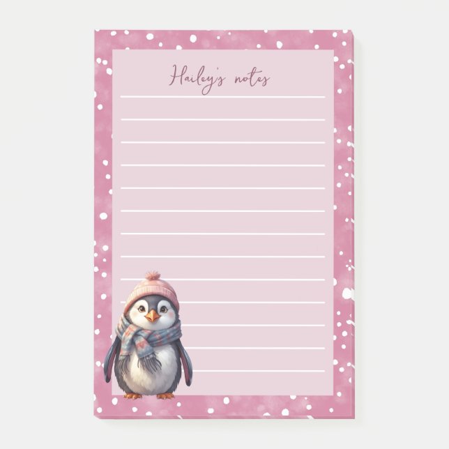 Söt julmas penguin-personlig post-it block (Framsida)
