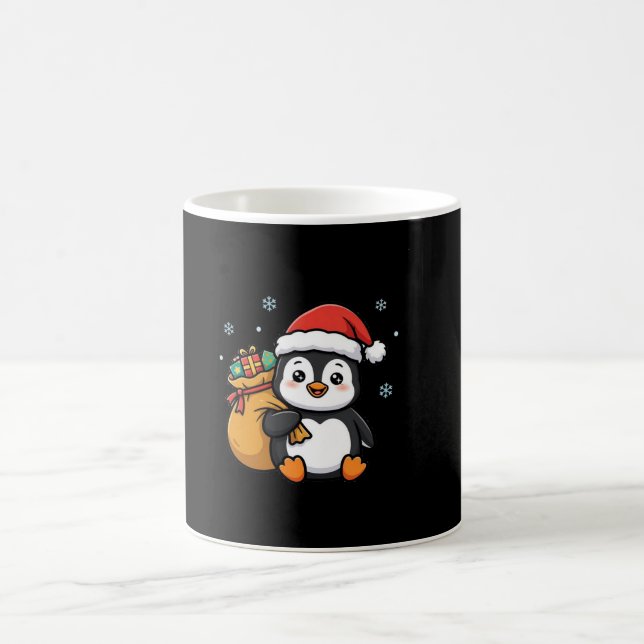 Söt julmugg med pingvin som tomte kaffemugg (Center)