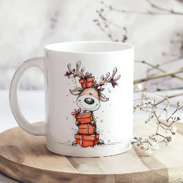 Söt julmugg med ren – Oj Dådå! Kaffemugg