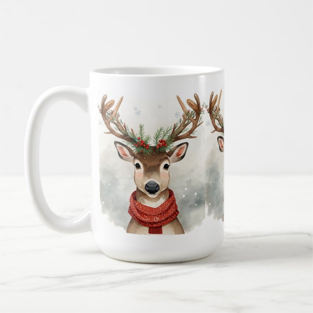 Söt julmugg med renar för kaffe kaffemugg (Vänster)