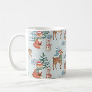 Söt julmugg med skogs djur mönster kaffemugg
