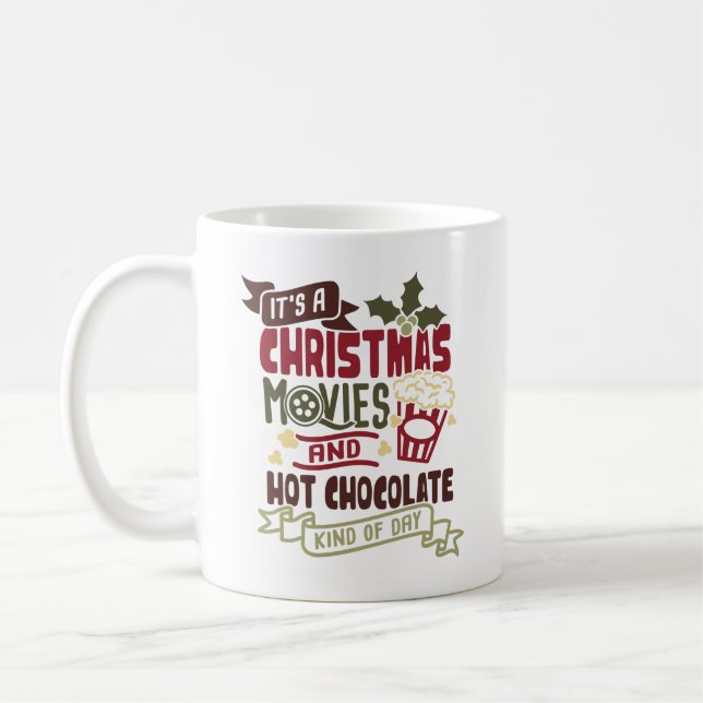 Söt julmugg Titta på julfilmer Kaffemugg (Vänster)