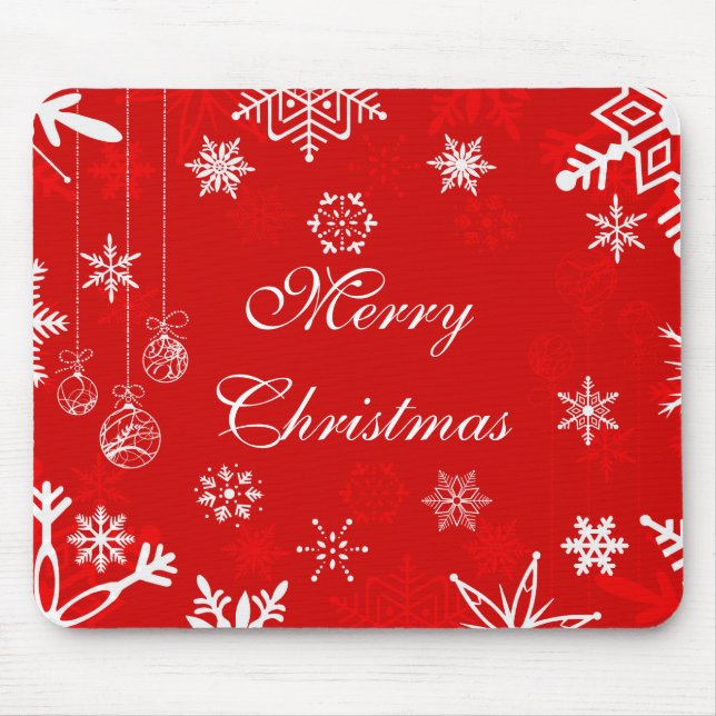 Söt julmuntal med snöflingor musmatta (Framsidan)