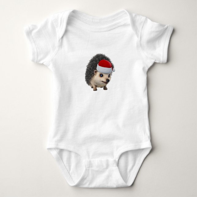 Söt julopossum eller igelkott som bär tomte  t shirt (Framsida)
