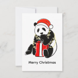 Söt julpanda – Minimal firande Tack Kort