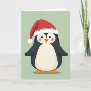 Söt julpenguin-kort kort