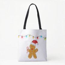 Söt julpepparkaksgubbe-totebag
