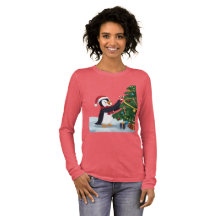 Söt julpingvin t-shirt