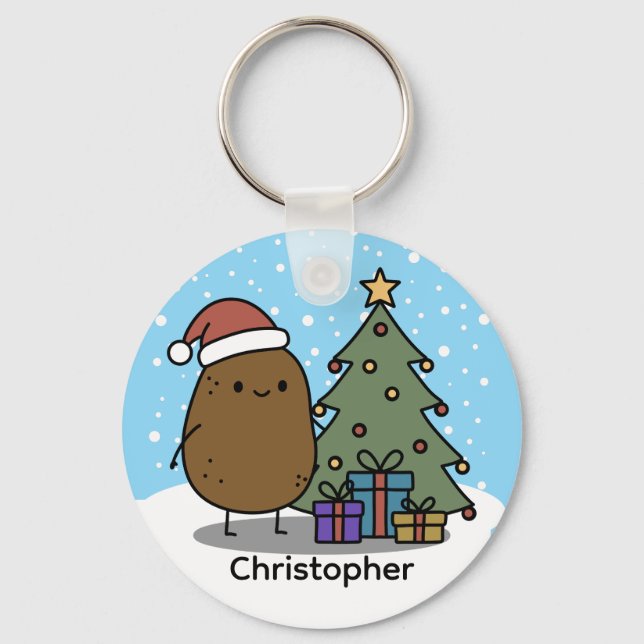 Söt julpotatis specialdesign nyckelring (Framsida)