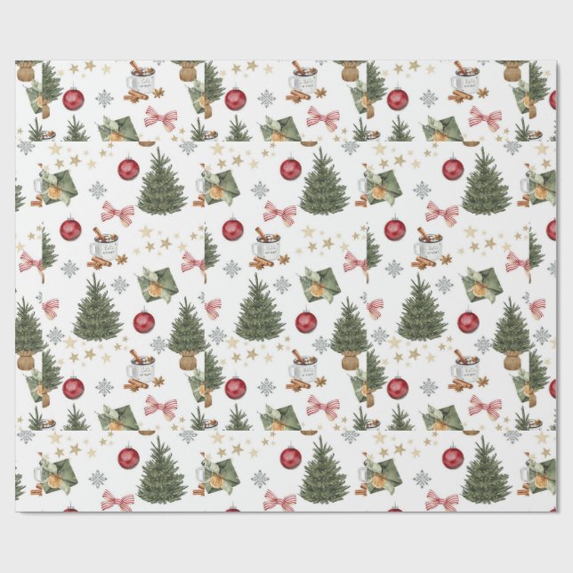 Söt julpresentpapper presentpapper (Platt)
