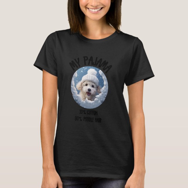 Söt julpudel - Rollig hunddesign för husdjursägare T Shirt (Framsida)
