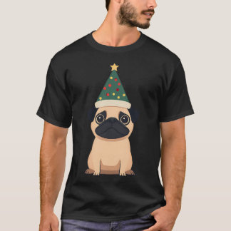 Söt julpug hund t shirt