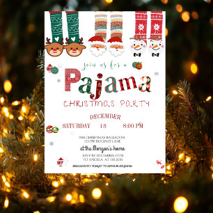 Söt julpyjamasparty inbjudningar