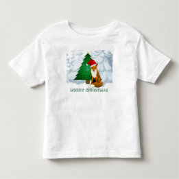 Söt julräv i fleece-tröja t-shirt