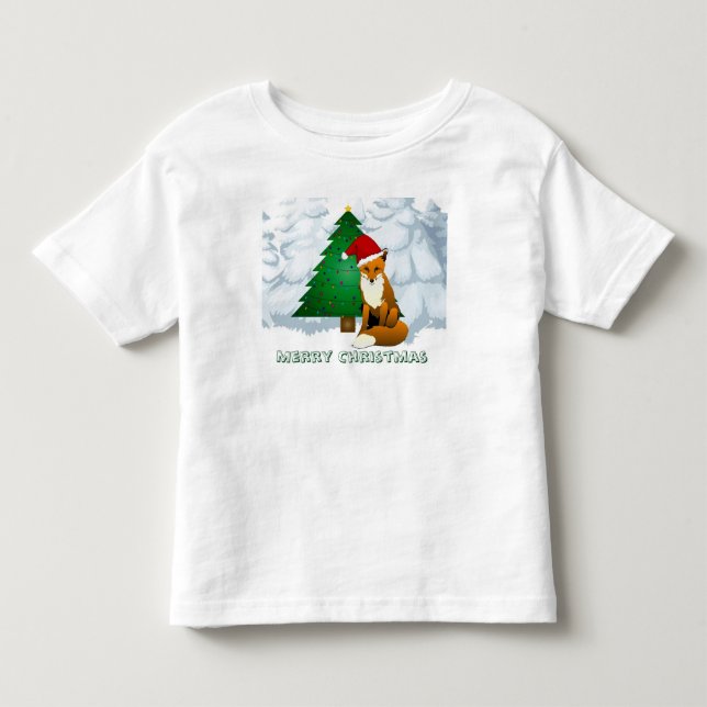 Söt julräv i fleece-tröja t-shirt (Framsida)
