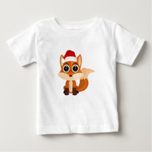 Söt julräv Santa hatt förtjusande bebis högtid T Shirt