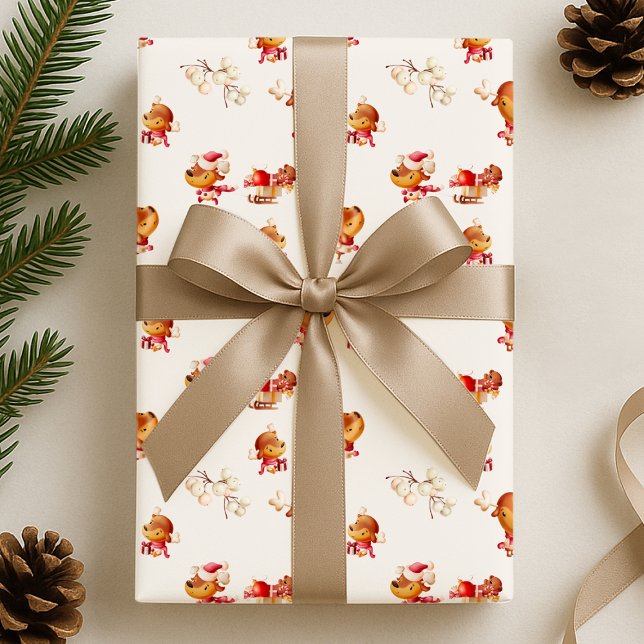 Söt Julren Julfirande Presentpapper (Skapare uppladdad)