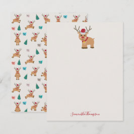 Söt julren med eget namn anteckningskort