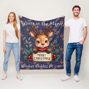 Söt julren med järnek och skylt fleecefilt