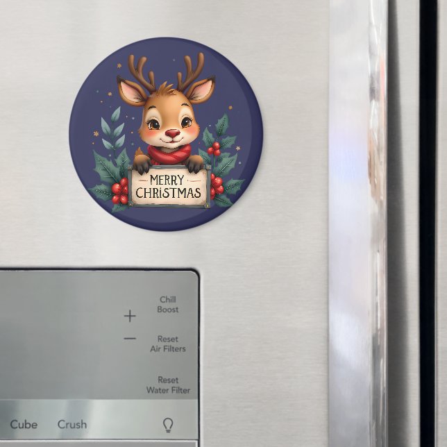Söt julren med järnek och skylt magnet (In Situ (Fridge))