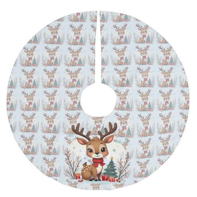 Söt julren scen snöig skog julgransmatta borstad polyester (Framsidan)