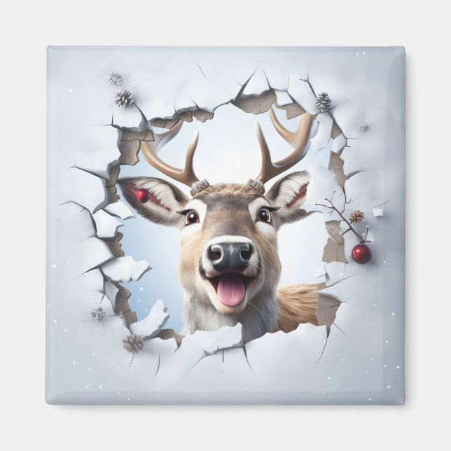 Söt julrenmagnet magnet (Framsidan)