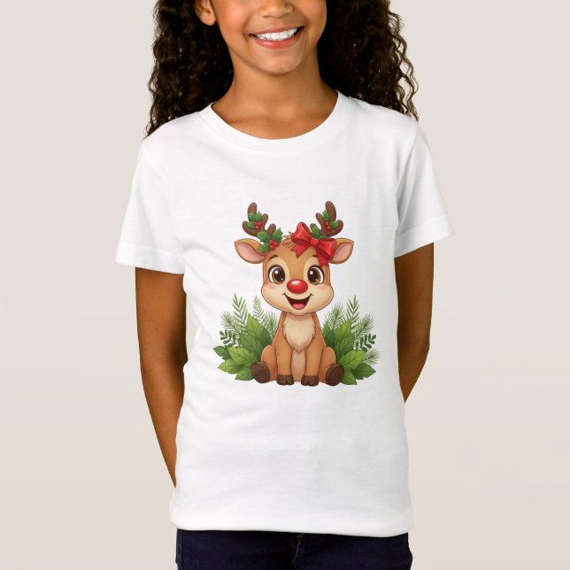 Söt julrenströja, Ren Jul  T Shirt (Framsida)