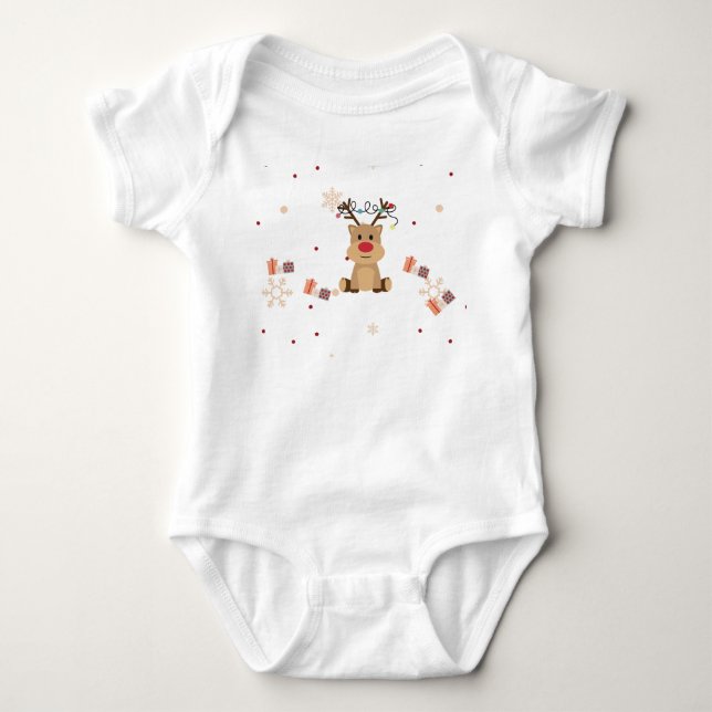 Söt julromantik baby bodysuit  t shirt (Framsida)
