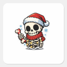 Söt julskalle som håller sockerdrickssnurra Kawaii