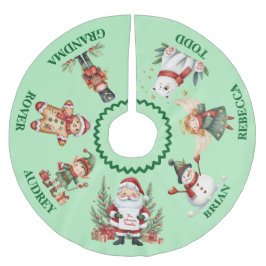 Söt julskärp med namn julgransmatta borstad polyester