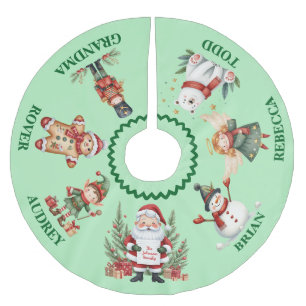 Söt julskärp med namn julgransmatta borstad polyester