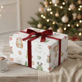 Söt Julskogs Djur Jul Presentpapper