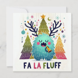Söt julskrattare "fa la fluff" julkort