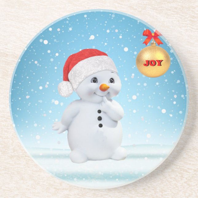 Söt julsnöman och snöflingor underlägg (Framsidan)