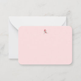 Söt julspetsnotis i rosa anteckningskort