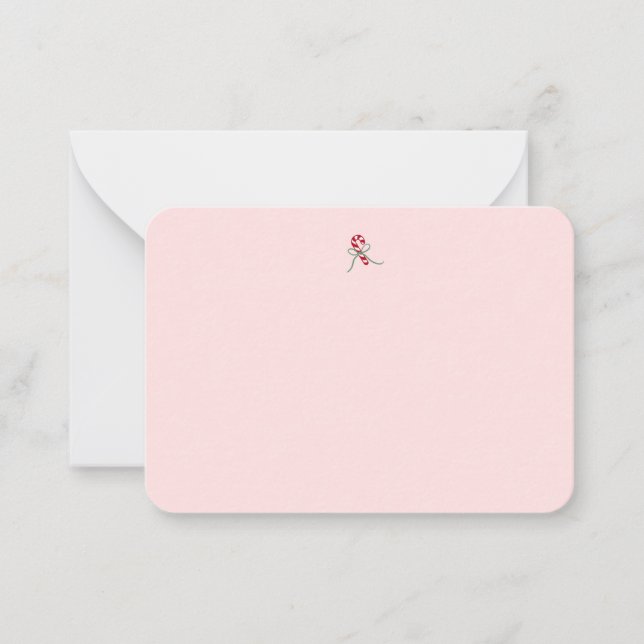 Söt julspetsnotis i rosa anteckningskort (Framsida)