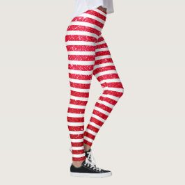 Söt julstavsrandig mönster jul leggings
